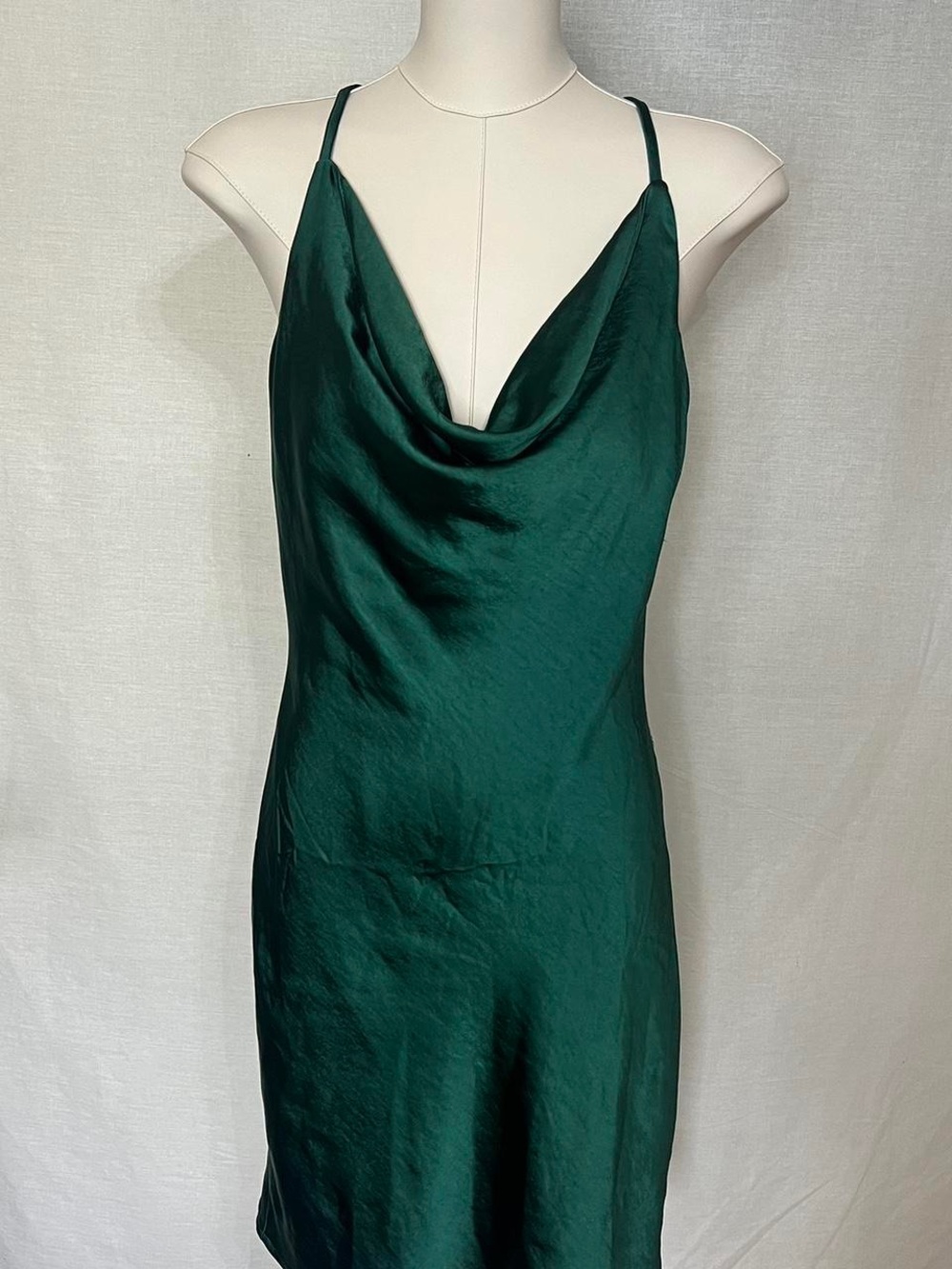 Emerald Green Cowl Neck Slip Dress